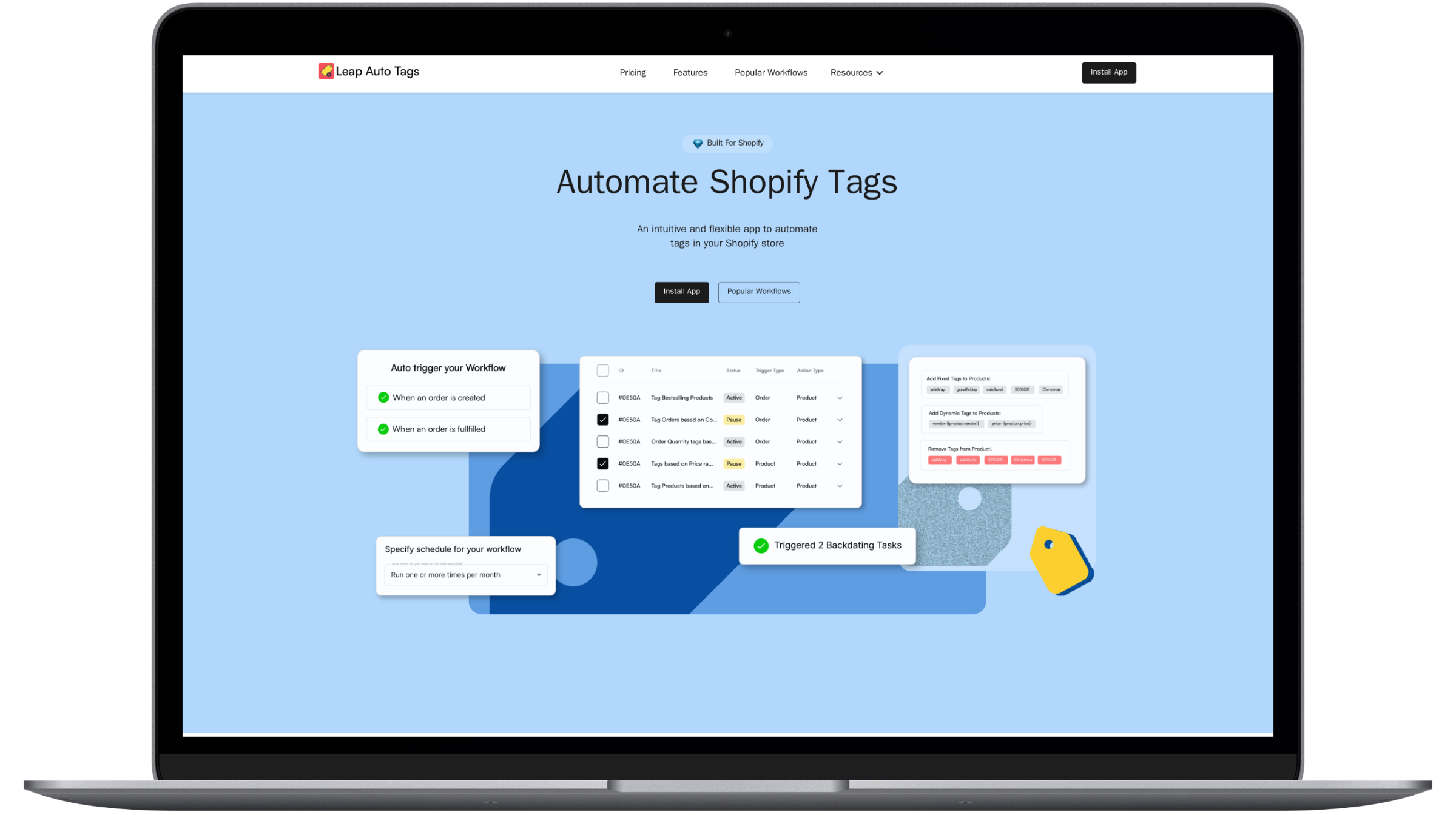 Leap auto tags marketing page